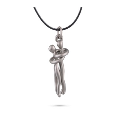Кулон Объятия 45-50см (покрытие матовый родий), Есть комплект