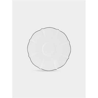 Сервиз чайный, 6 перс, 14 пр, фарфор F, белый, с серебристым кантом, Lotus silver