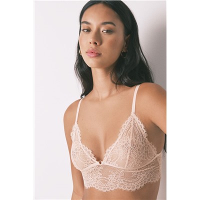 Bralette encaje espalda especial rosa