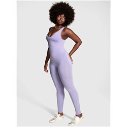 Satin Seamless Plunge Workout Onesie