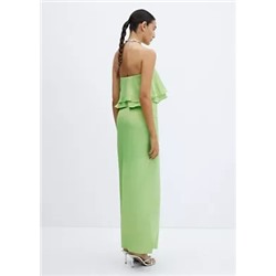 Vestido palabra de honor volante