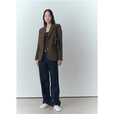 Jeans rectos rinse wash costuras