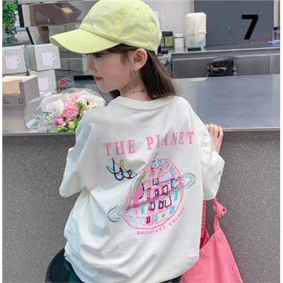 Хлопковые футболки для девочек (90-170) 7 Вариантов принтов