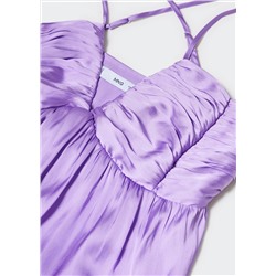 Vestido satinado fruncido