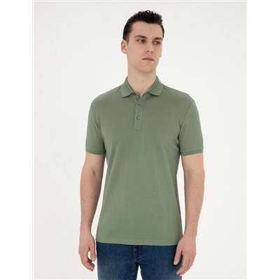 Haki Slim Fit Merserize Tişört