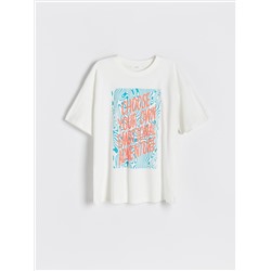 Футболка прямого кроя с принтом