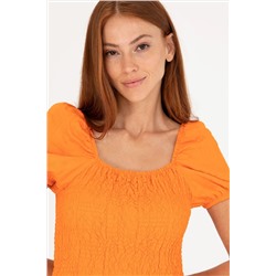 Kadın Turuncu Dokuma Elbise