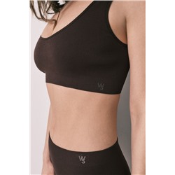 Top liso sin costuras marrón