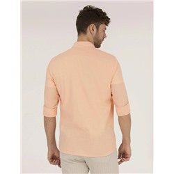 Turuncu Slim Fit Uzun Kollu Gömlek