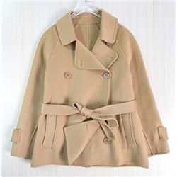 Элегантное двубортное шерстяное пальто