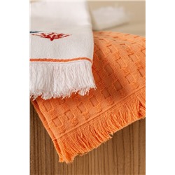 Corail Mutfak Havlu Seti - Beyaz/Turuncu