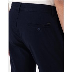 Lacivert Slim Fit Keten Görünümlü Kanvas Pantolon
