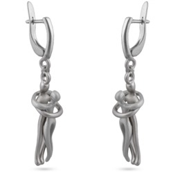 Серьги Объятия (покрытие матовый родий), Есть комплект