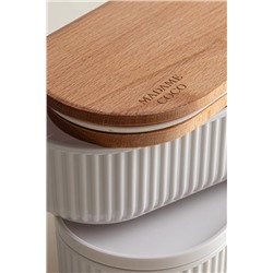 Magou Ahşap Kapaklı 2'li Lunch Box - Lacivert - 1000 ml