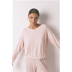 Pijama largo canalé perchado lila