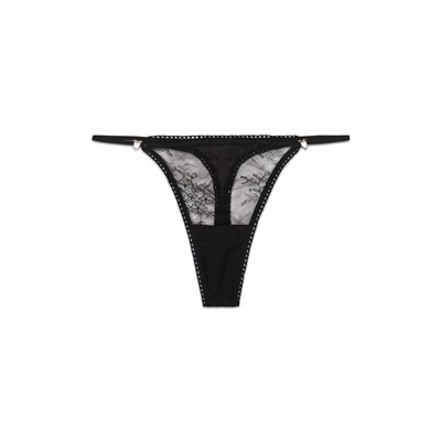 Tanga tira encaje negro