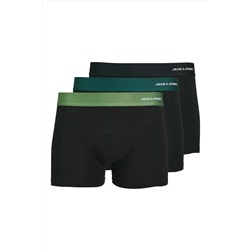 Jack & Jones Jack Jones Jacnıck Bamboo Trunks 3 Pack Pls Erkek Yeşil Büyük Beden Boxer 12278628-21