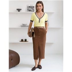 Джемпер с V-вырезом с коротким рукавом из вискозы