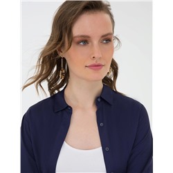 Lacivert Comfort Fit Uzun Kollu Gömlek
