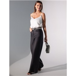 Брюки-трубы из эластичного хлопка с эффектом кожи