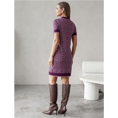 Платье жаккардовой вязки с кашемиром