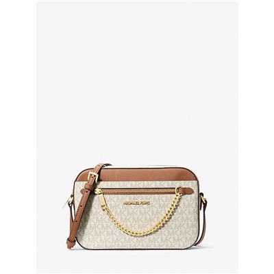 Michael Kors Outlet Jet Set Large Logo Crossbody Bag