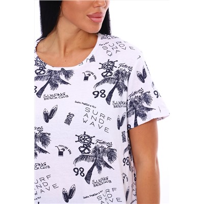 Пижама костюм с удлиненной футболкой и бриджами, Арт. 516