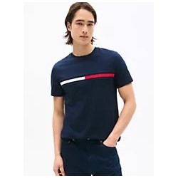 Embroidered Flag Stripe Logo T-Shirt