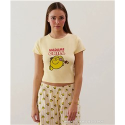 Top corto de punto en amarillo de Madame Chill