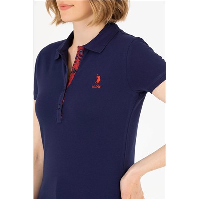 Kadın Lacivert Basic Polo Yaka Tişört
