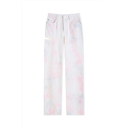 Vaquero recto tie-dye Blanco