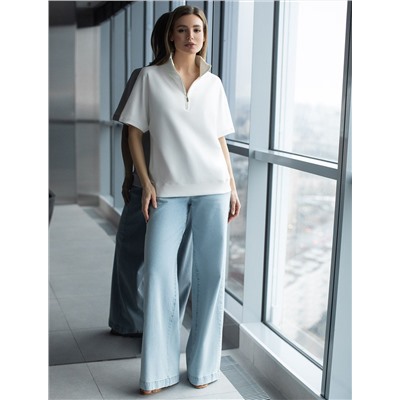 Джемпер из тонкого премиального футера с эластаном