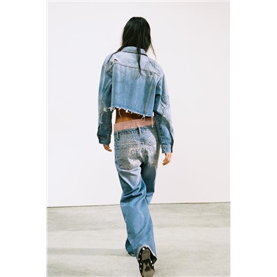 MID-WAIST STRAIGHT JEANS WITH SPARKLES