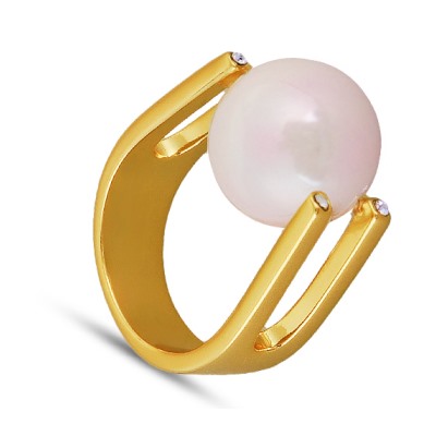 Кольцо (Майорка 14мм медовая роса; покрытие золото), Есть комплект