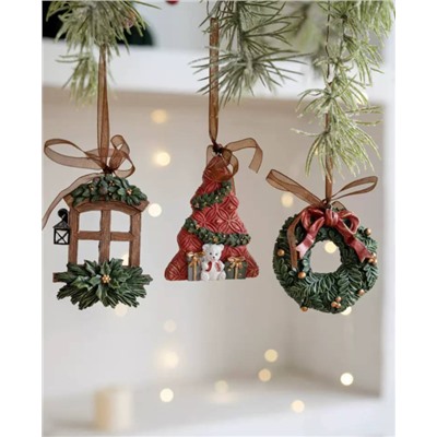 Елочные игрушки в ретро стиле 🎄Материал: смола. Набор 2 шт