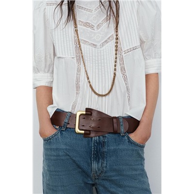 CINTURÓN PIEL 100% HEBILLA PASADOR