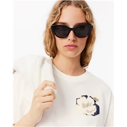 Women's Oversized Flower Print Cotton T-Shirt