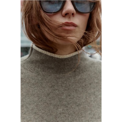 KNIT JUMPER WITH CONTRAST TRIMS