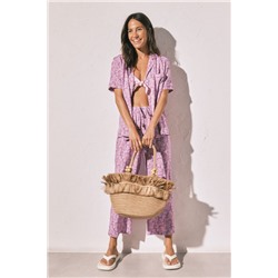 Pijama Capri camisero estampado flores