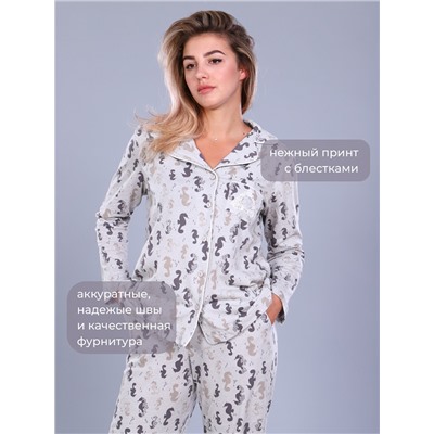 Женская пижама со штанами и рубашкой ТК-252.сер