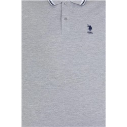 Erkek Gri Melanj Basic Polo Yaka Tişört