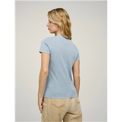 Голубой джемпер с волнообразной застежкой