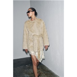 ABRIGO EFECTO PELO CINTURÓN ZW COLLECTION