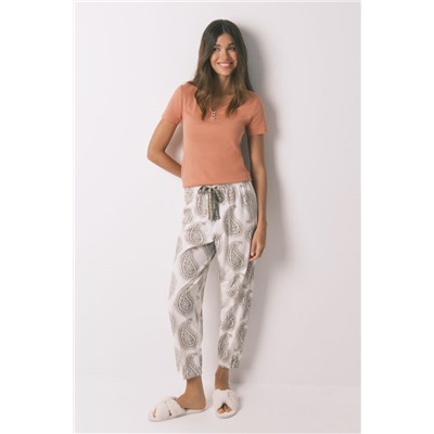 Pantalón largo 100% algodón paisley
