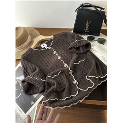 Свободный ажурный кардиган с короткими рукавами 2 цвета Н*М