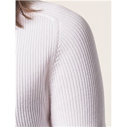 Свитер из вискозы в рубчик с прозрачным люрексом