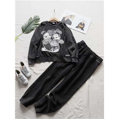 Женский уютный трикотажный костюм Disne*y, экспорт