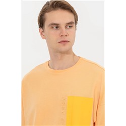 Erkek Kavun Oversize Bisiklet Yaka Tişört