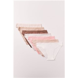 Pack 7 bragas clásicas algodón lisas neutras