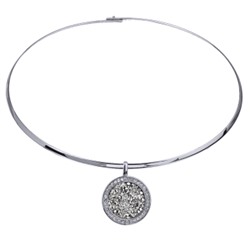 Колье Галактика (кристаллы SW серебристые; покрытие родий) 42см, Есть комплект